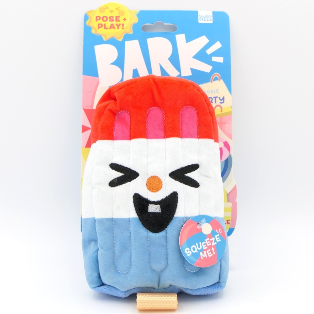 BARK Doggy Paddle Pool Party Rocket Droolsicle Dog Toy 8" All Dog Sizes Squeaker